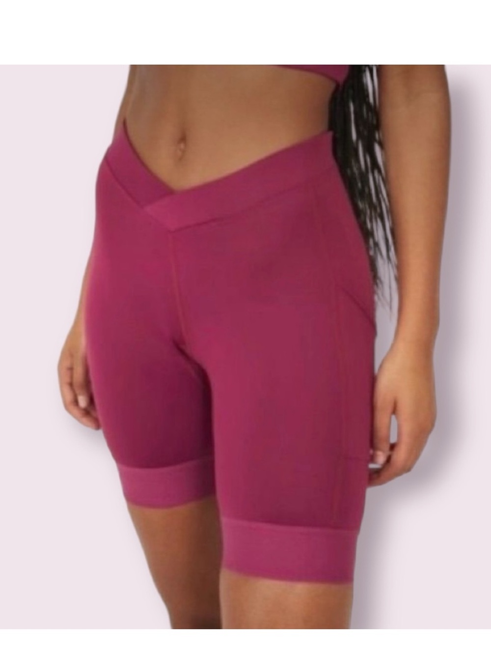 Free people movement in the saddle bike shorts fuschia medium athletic